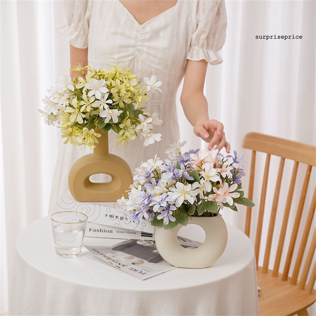 Set 5 nhánh hoa giả bằng vải sống động để trang trí nhà cửa