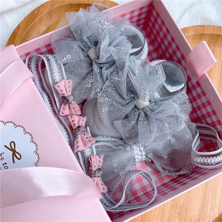 Set băng đô và giày tất cho bé full box