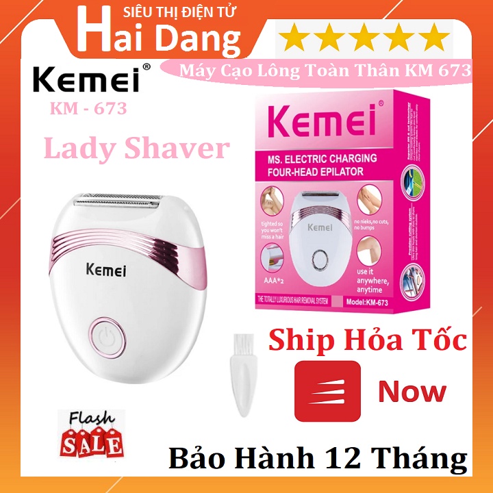Máy Tẩy Lông Mini Kemei 673, Máy Cạo Lông Toàn Thân Nam Nữ - Cạo Râu Nữ - Cánh Tay - Chân  Máy - Máy Tỉa Lông Bikini
