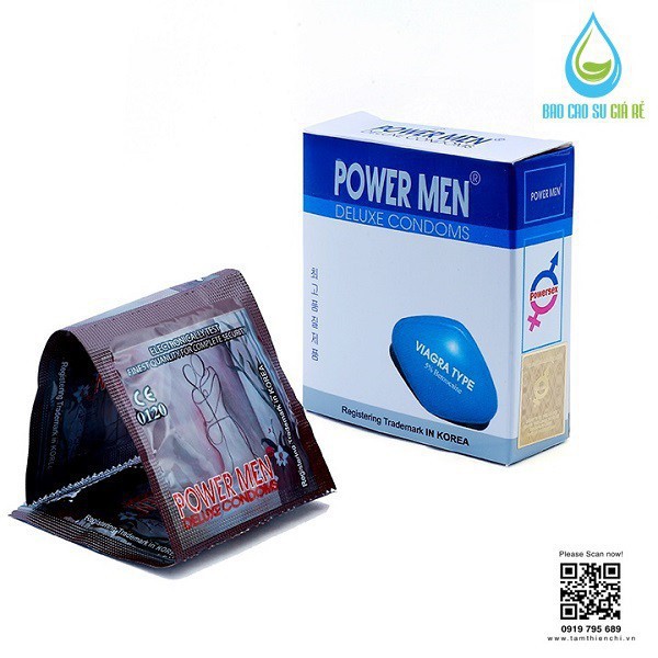 [HOT] [Chính Hãng] Bao cao su Powermen Viagra siêu mỏng kéo dài Hộp 3 cái