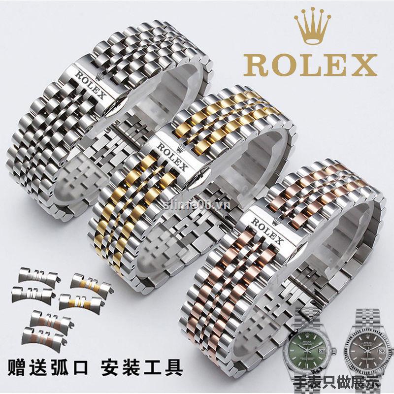 Dây đồng hồ đeo tay ROLEX bằng thép không gỉ màu xanh lá/đen 20
