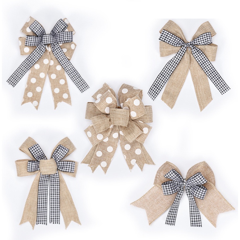 Phụ kiện trang trí noel nơ vintage NV09