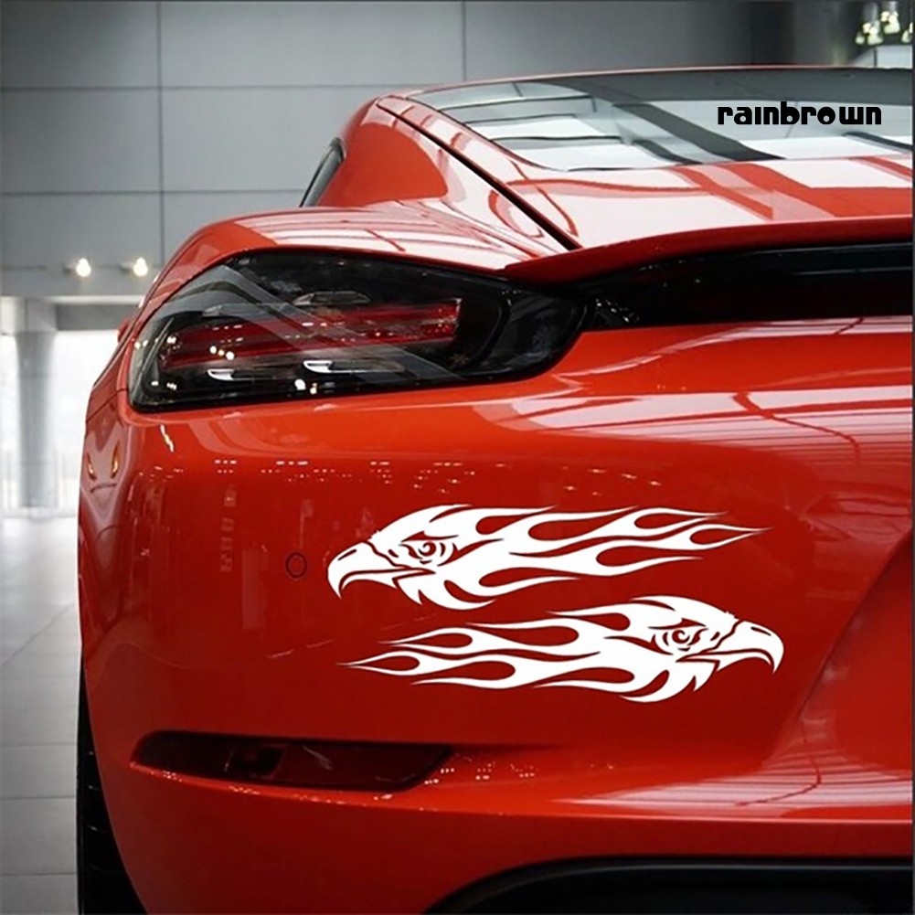 2 Miếng Dán Trang Trí Xe Hơi Hình Ngọn Lửa Độc Đáo