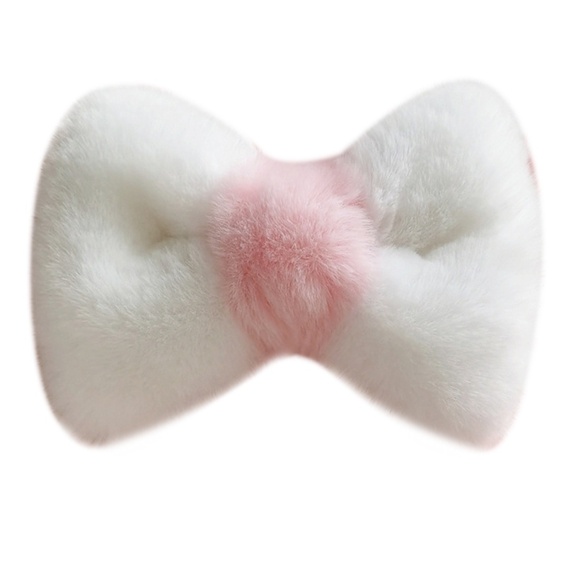 Kẹp Tóc Lông Xù Đính Nơ Lớn Xinh Xắn Giá Đỡ