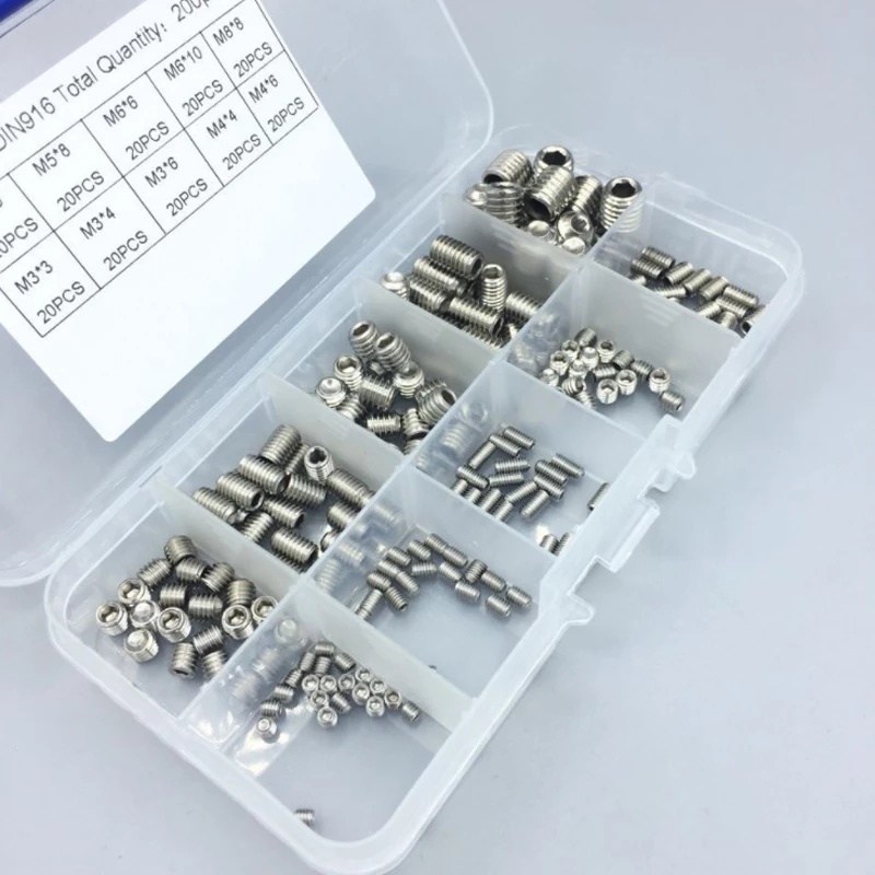 Hộp 200 Ốc Vít M3/M4/M5/M6/M8 Bằng Thép Không Gỉ