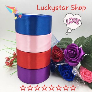 [4 CM ☆ RUY BĂNG LỤA SIZE LỚN] ♡ Dây Ruy Băng Lụa mềm mại, cuộn dài 20 mét, ngang 4 cm, màu trơn, nhiều màu để lựa chọn.