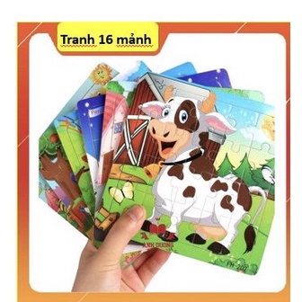 Tranh Ghép Gỗ 16 Mảnh- Đồ Chơi Ghép Hình Gỗ Phát Triển Trí Tuệ