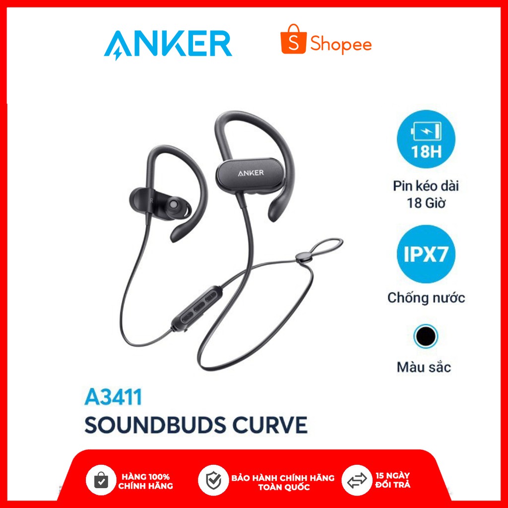 Tai nghe bluetooth SoundCore SoundBuds Curve by ANKER 18h nghe nhạc- A3411