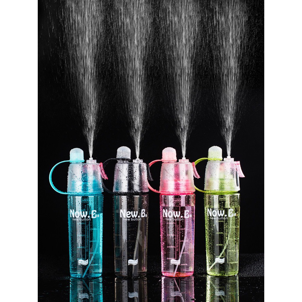 Bình nước thể thao 600ml có vòi xịt phun nước, bình nước thể thao phun sương 2 trong 1 | BigBuy360 - bigbuy360.vn
