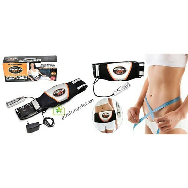 Đai massage giảm mỡ bụng nóng &amp; rung Vibro Shape (Đen) + Tặng gen nịt bung