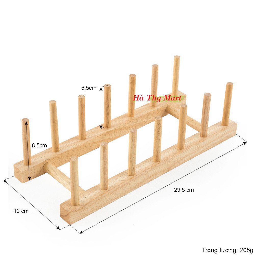 Giá Đựng Dĩa 7 thanh Gỗ Đức Thành- Giá để dĩa