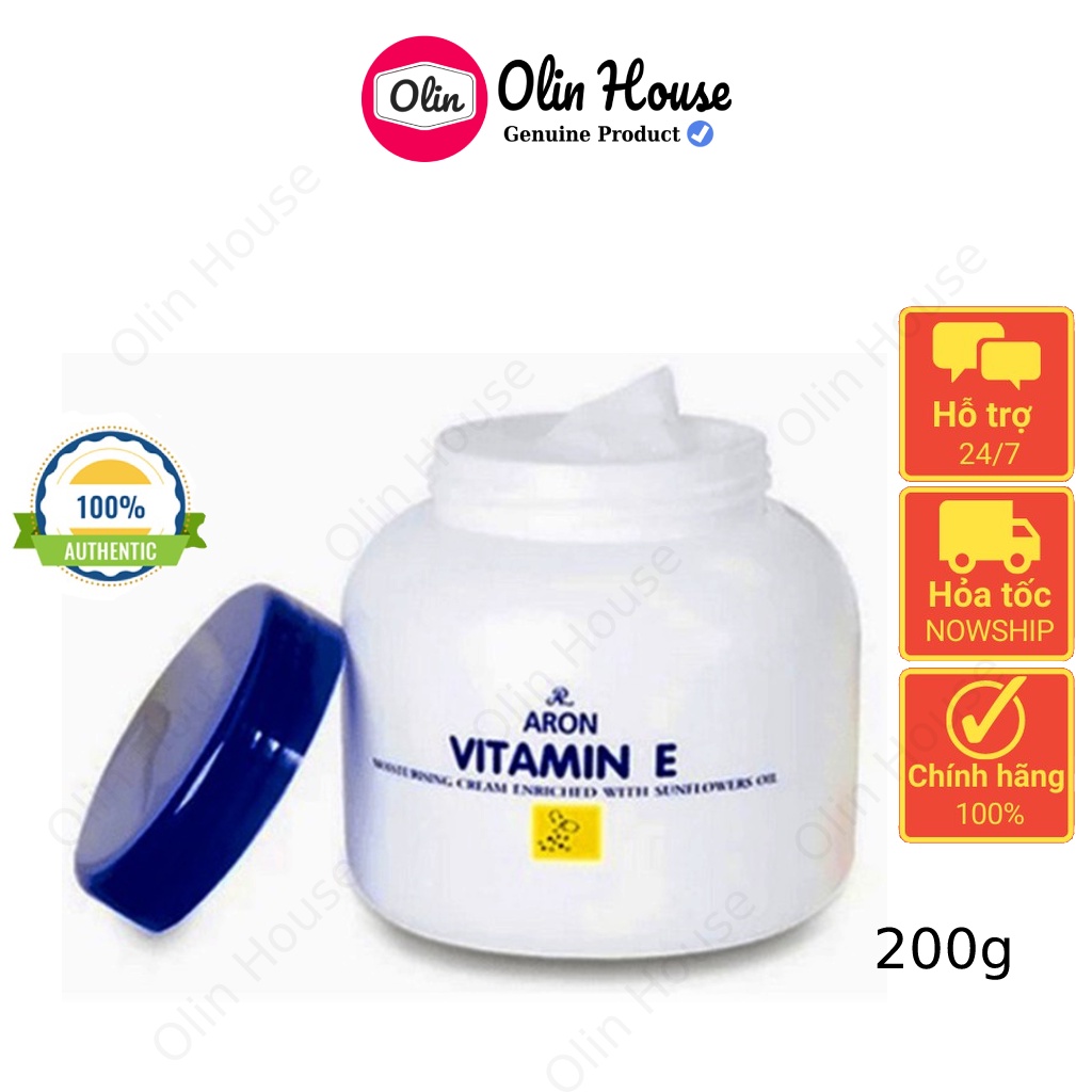 Kem dưỡng ẩm da Vitamin E 200g - Kem chống nẻ da body giúp cho da mịn màng không bị khô nẻ Olin House