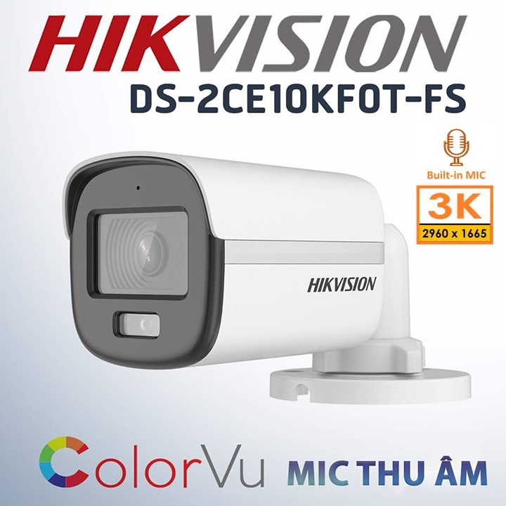 Bộ Camera quan sát HIKVISION Super 5.0MP Chính hãng, Quay đêm có màu, Mic thu âm - Đủ phụ kiện lắp đặt - Bảo hành 24th