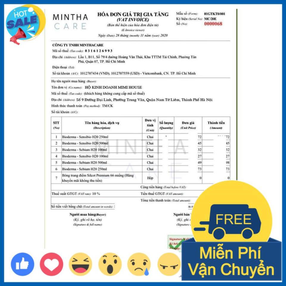 Nước Tẩy Trang Bioderma Pháp H2O ❤Chuẩn Chính Hãng❤  Xanh - Hồng 500ML | BigBuy360 - bigbuy360.vn