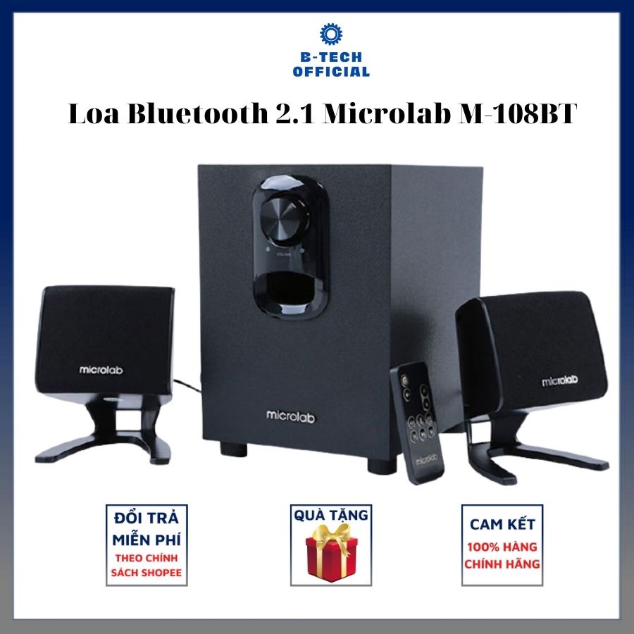 [Mã ELHACE giảm 4% đơn 300K] Loa Bluetooth 2.1 Microlab M-108BT - Bảo hành 12 tháng chính hãng