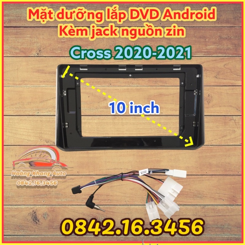 Mặt dưỡng Toyota CROSS 2020 - 2023, Altis 2022 - 2023, 10 inch CÓ JACK NGUỒN ZIN giữ cam 360 theo xe