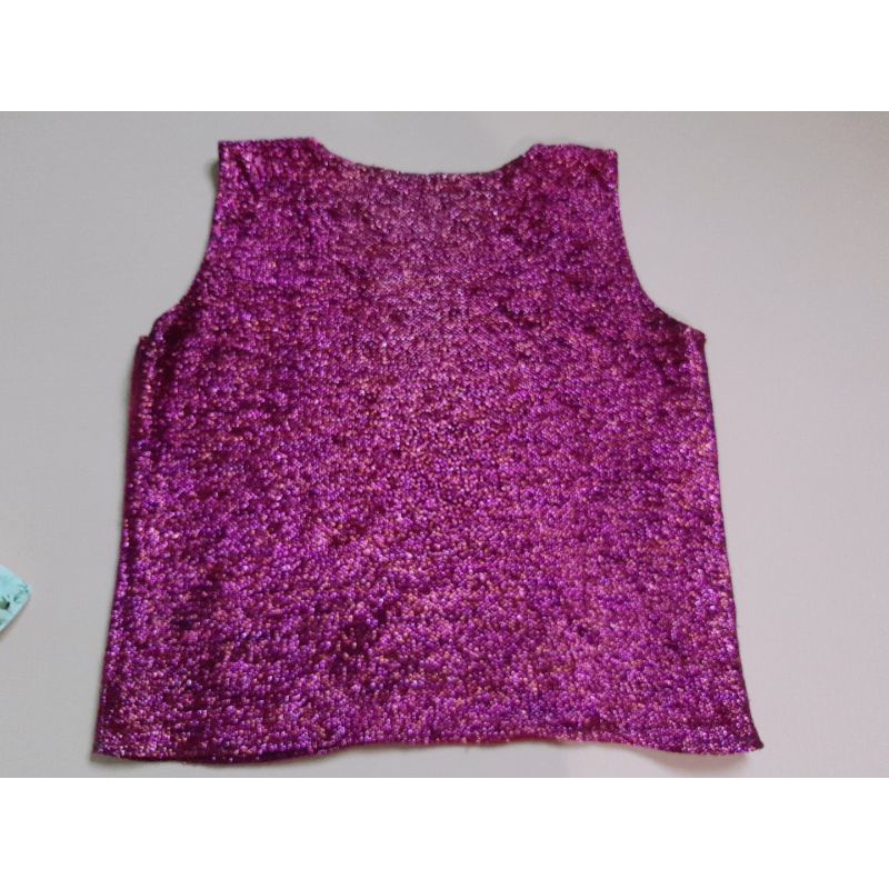 Áo 3 lỗ crop top dây kim tuyến 2hand