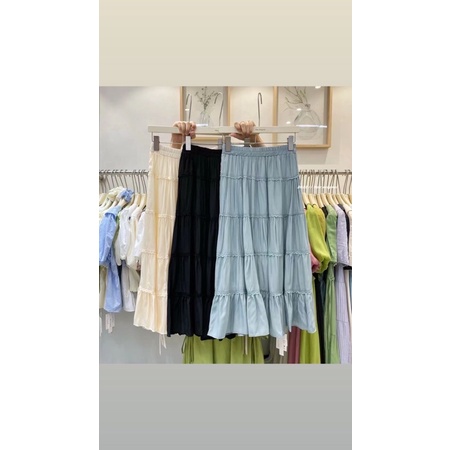 Chân váy dài xếp ly