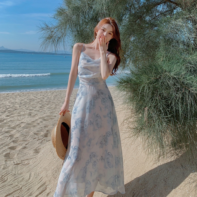 Đầm PERTY dáng dài in hoa thời trang cho nữ