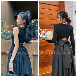 Váy Đầm Maxi đi biển nơ lưng Hamy dáng dài