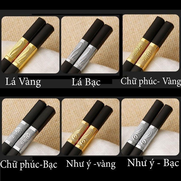 Bộ 10 Đôi Đũa Hợp Kim Mạ Vàng Hàn Quốc SANG TRỌNG BỀN ĐẸP 2248 THẾ GIỚI TIỆN ÍCH