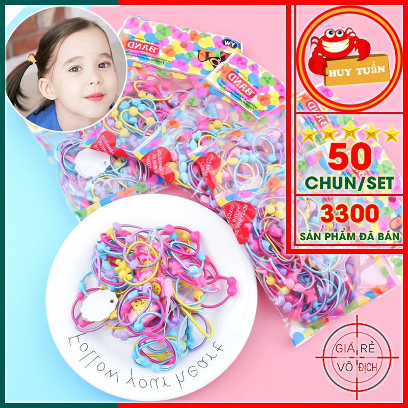 Chun buộc tóc - Thun cột tóc trẻ em SET 50 chiếc