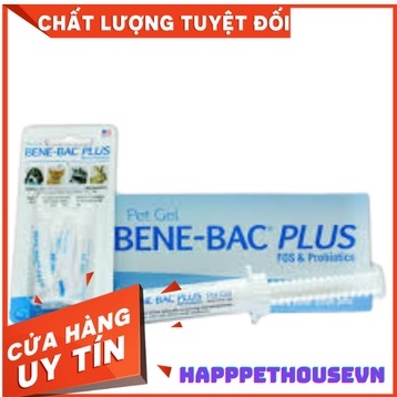 (Vỉ 4 ống nhỏ) Men hỗ trợ đường ruột và tiêu hóa cho thú cưng chó mèo Bene Bac Plus