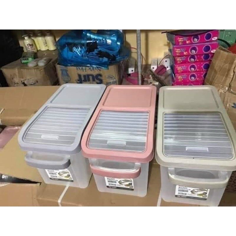 Thùng đựng gạo thông minh 10 đến 25kg nắp trượt gấp gọn tiện lợi