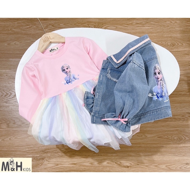(jean baby) sét 2 chi tiết áo khoác bò kèm váy cho bé gái(15-28kg)