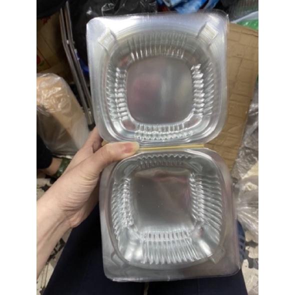 Bộ 100 nhựa đựng bánh, thực phẩm H128 ; kt: 13x13x6cm