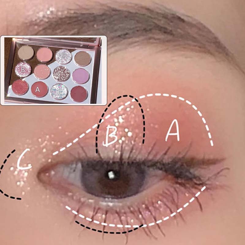 DIKALU COCO VENUS Bảng phấn mắt ánh ngọc trai kim tuyến lấp lánh màu tím giá rẻ Hàn Quốc cho học sinh JP1