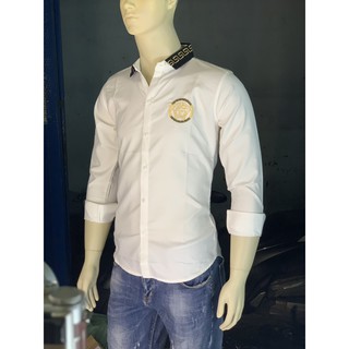 Áo Sơ Mi Nam ST79XM Chất Lụa Kiểu hàn Trắng Vờ sạc - Two