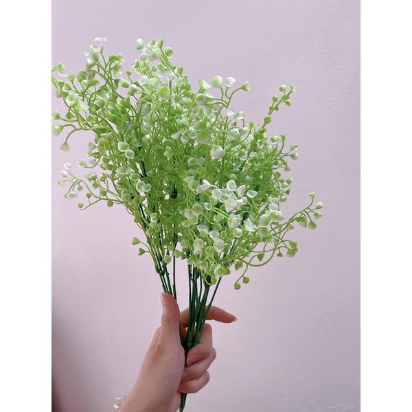 Cành lá giả nhiều mẫu trang trí, cành cỏ điểm mix hoa
