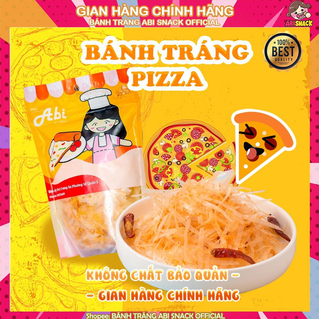 Bánh tráng ABI bánh tráng phơi sương vị pizza thơm ngon lạ miệng túi zip gói 80g thực phẩm và đồ uống