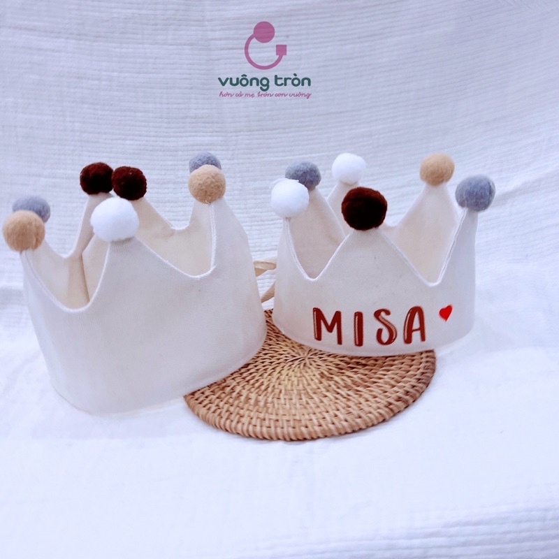 Vương miện cho bé phong cách hàn quốc cao cấp Vuông Tròn mũ chụp ảnh , sinh nhật
