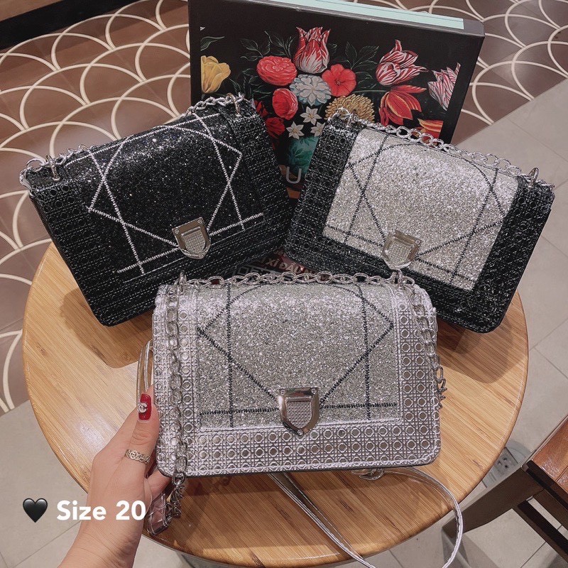 Túi đeo chéo nữ drama kim tuyến thời trang 3 màu dáng hộp chuẩn đẹp giá rẻ | BigBuy360 - bigbuy360.vn