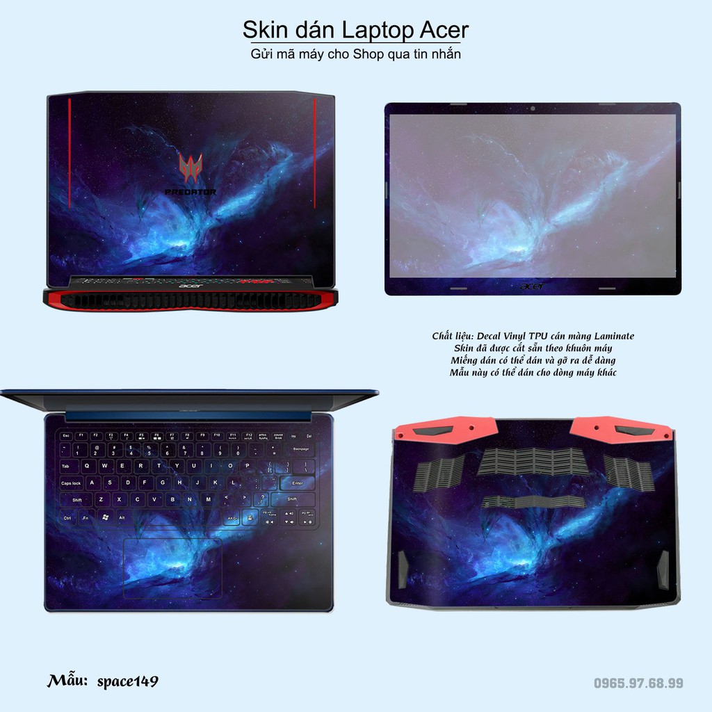 Skin dán Laptop Acer in hình không gian nhiều mẫu 25 (inbox mã máy cho Shop)