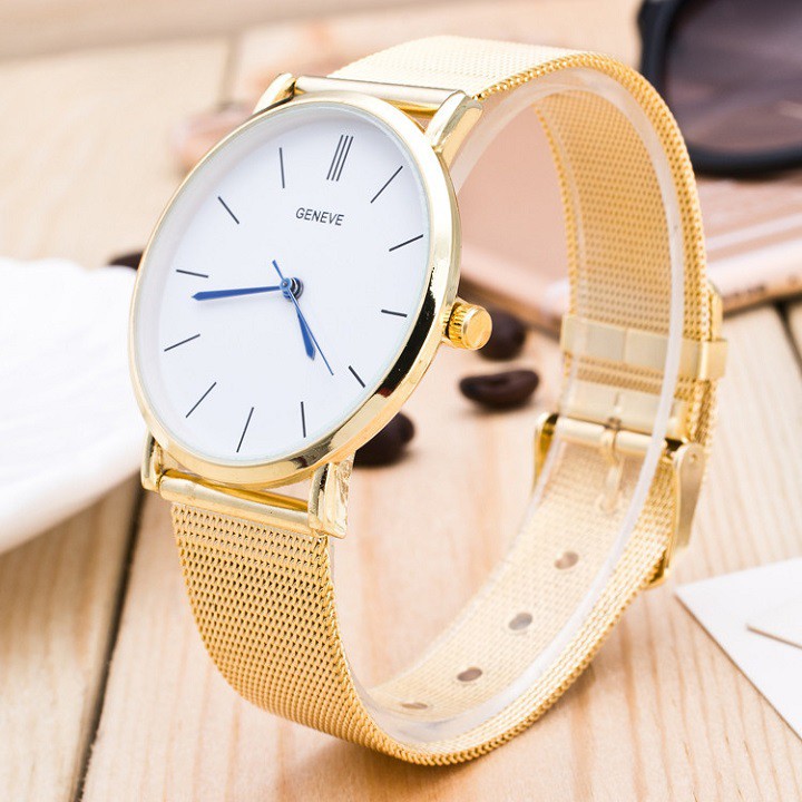 Đồng Hồ Nam GENEVE JAPAN C7125 Máy Siêu Mỏng Dây Thép Mành Cao Cấp