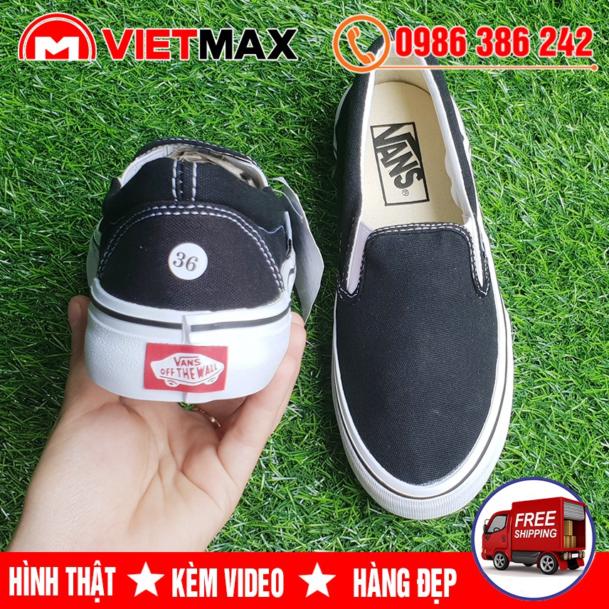 🔥 [SALE] Giày Thể Thao Slip On Lười Đen Trắng Hàng Đẹp