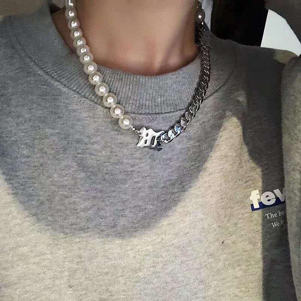 Vòng Cổ Choker Đính Ngọc Trai Hình Cây Xương Rồng Phong Cách Punk Cho Nam Nữ