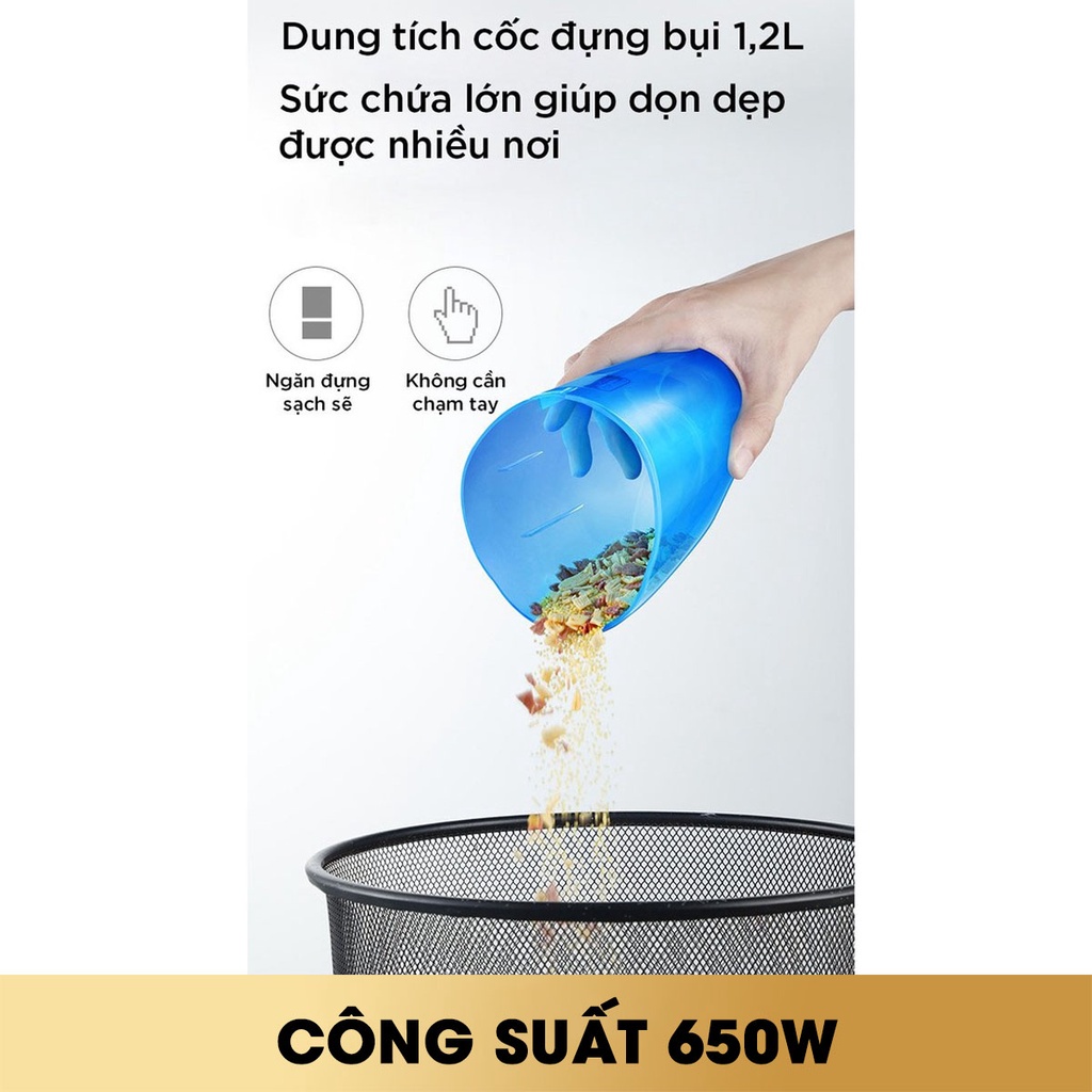 Máy hút bụi PERFECT SV07 650W lực hút 19000 pa. Hút bụi với thiết kế 2 trong 1 có tay cầm, tiện lợi, nhỏ GỌN