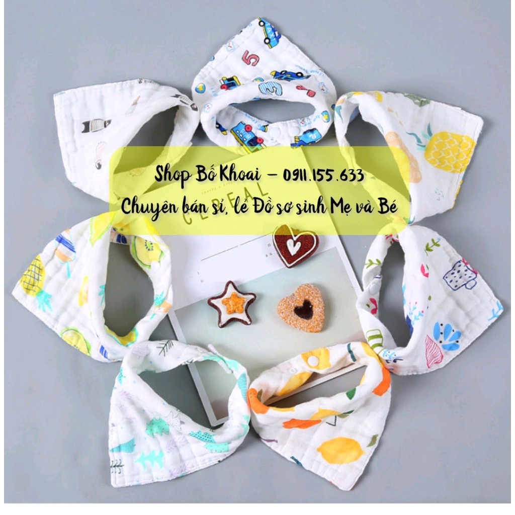 Yếm tam giác xô 6 lớp - Yếm xô Organic cho bé - Bố Khoai Store