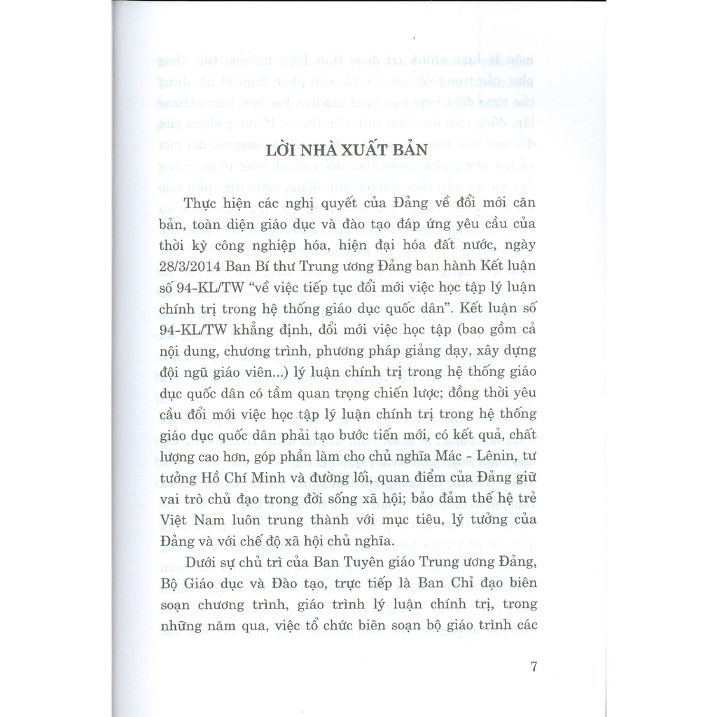 Sách - Giáo Trình Tư Tưởng Hồ Chí Minh (Dành Cho Bậc Đại Học Hệ Không Chuyên Lý Luận Chính Trị)