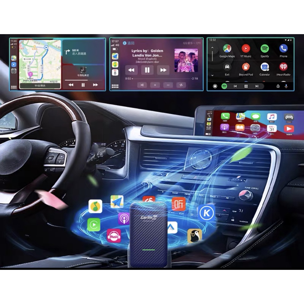 CARLINKIT 4.0 - CP2A - Adapter kết nối Apple Carplay Không Dây cho xe ô tô