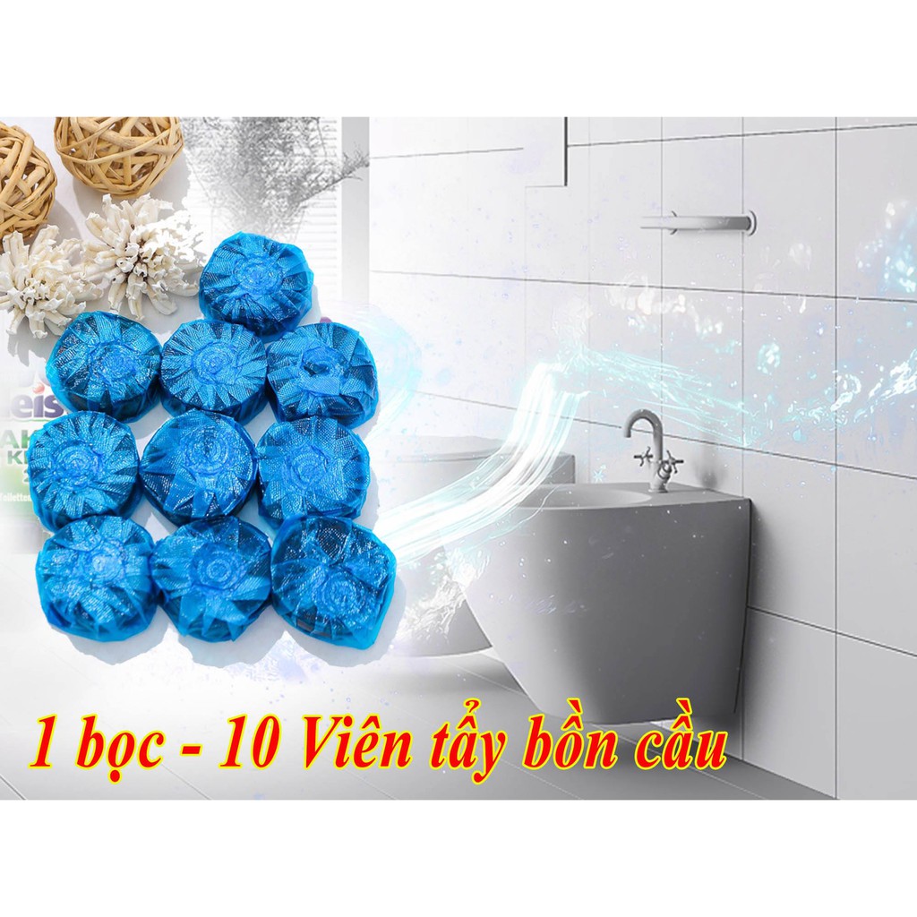 Gói 10 viên thả bồn cầu Hàn Quốc | Viên thả bồn cầu khử mùi toilet tiện dụng