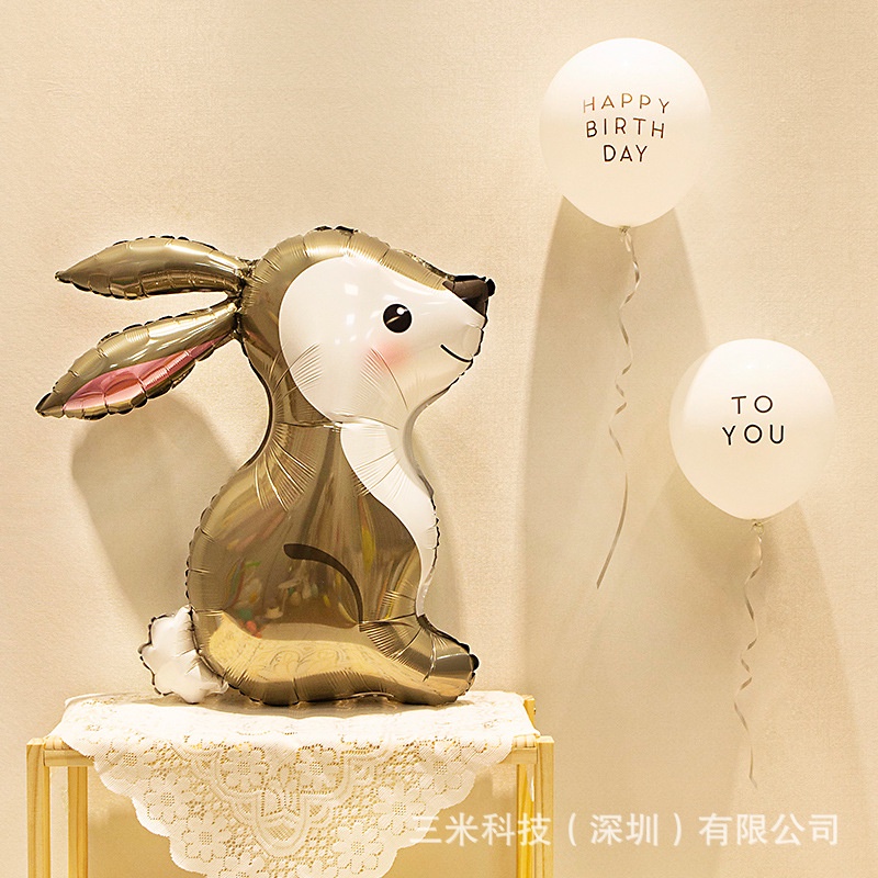 SET bóng trang trí sinh nhật Handmade Thỏ 4D kiểu Hàn Quốc tại nhà