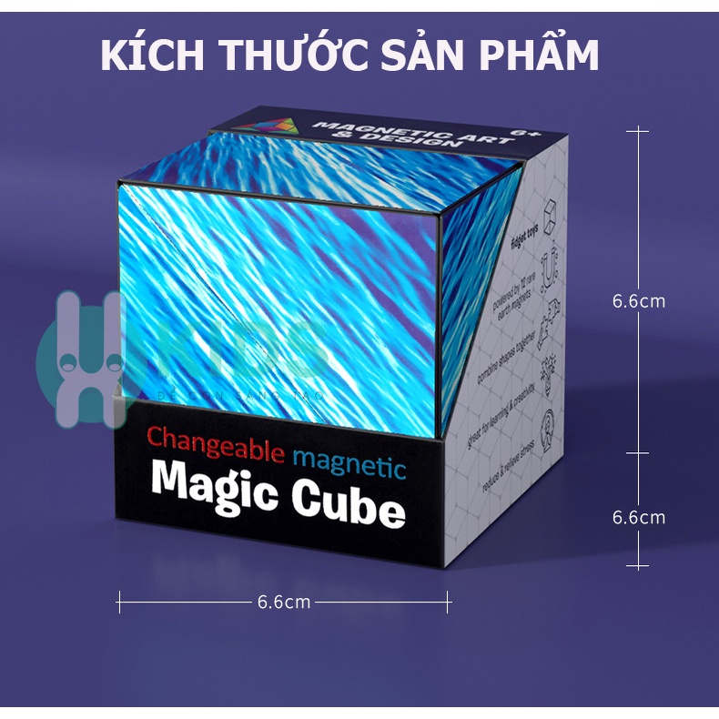 Rubik 3D Magic - Đồ chơi Rubic nam châm biến thể thành hơn 70 hình khối không gian ba chiều siêu độc lạ