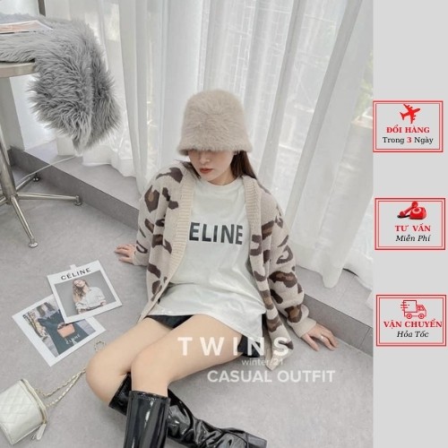 Áo khoác cardigan len nữ họa tiết beo công sở ulzzang Hàn Quốc mùa thu đông