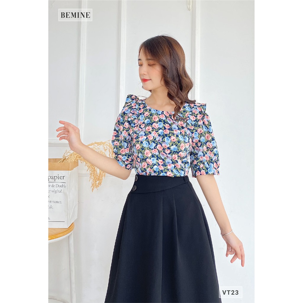 Chân váy công sở nữ xòe xếp ly BEMINE VT23DEN | BigBuy360 - bigbuy360.vn