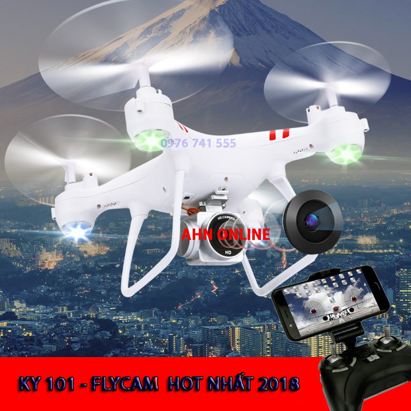 [Hot nhất 2018] Máy bay Flycam KY101 Cao cấp, kết nối Wifi với điện thoại + Tặng tay cầm điều khiển từ xa